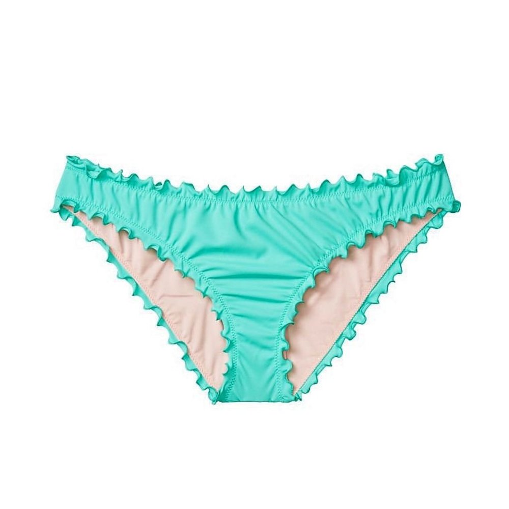 Victoria's Secret Swim Cheeky Bottom Ruched Ruffle Mint Frost Size S